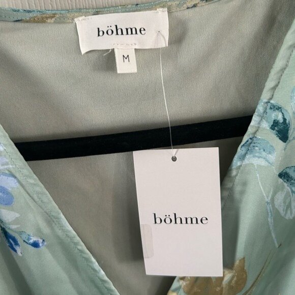 Bohme Floral Wrap Dress NWT Sz Medium Blue & Green - Picture 4 of 16